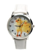 Two Baby Chicks white Leather Wrist 6 1/2" to 7 3/4"