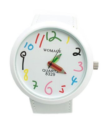 uShoushockie Vegan Huge Wide Petite Teen and average size Adult Artist Colored Pencils White Vinyl 6 1/2" to 8 1/4" 