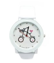 uShoushockie White with pink glitter hearts and Rhinestones Bike 7" to 8 3/8" 