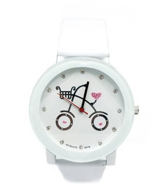 uShoushockie White with pink glitter hearts and Rhinestones Bike 7" to 8 3/8" 