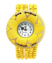 uShoushockie Yellow Wood Resort Stretch Wrist Size 6" to 8" 