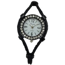 New Fashion Bangle Wrist Quartz Black WTH0215