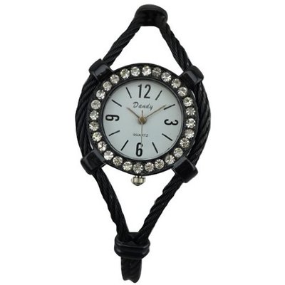 New Fashion Bangle Wrist Quartz Black WTH0215