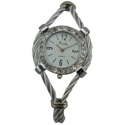 New Fashion Bangle Wrist Quartz Silver-White WTH0212