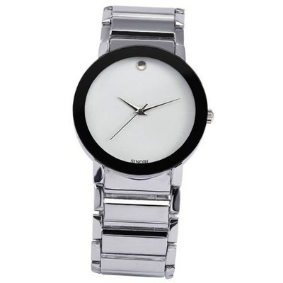 SINOBI Fashion  Lady Silver White Tone Analog Steel Sport Quartz Wrist SNB015
