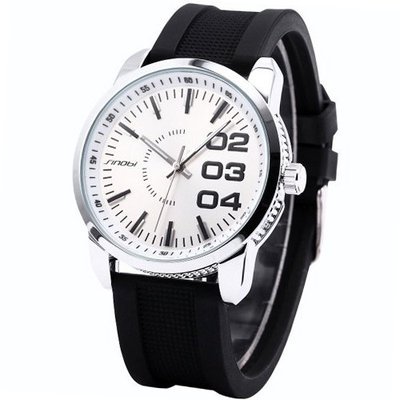 SINOBI Fashion White Round Dial Lady Analog Silicone Band Quartz Wrist SNB031