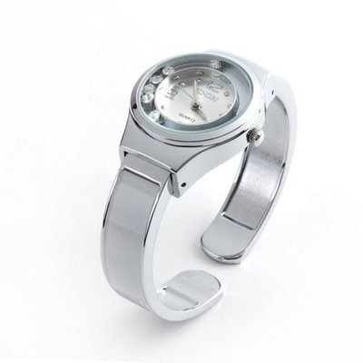Sinobi Ladies Girls Elegant Crystal Bracelet Bangle Wrist Quartz Analog White