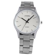SINOBI Luxury White Dial Lady  Unisex Steel Sport Quartz Wrist Gift SNB013