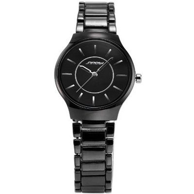SINOBI New Fashion Lady  Analog Ultra-thin Case Black Steel Quartz Wrist SNB041