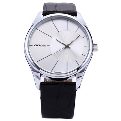 SINOBI New Fashion Lady Analog White Dial Leather Quartz Wrist Gift SNB019