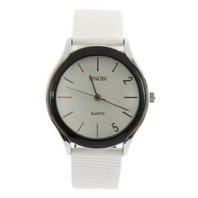 SINOBI New Fashion Leather Wrist Quartz White WTH0044