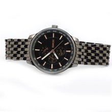 SINOBI Quartz Black Plated Stainless Steel Mesh Band Black Dial Rose Golden Fashion Wrist #9268