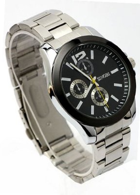 SINOBI Quartz Stainless Steel Black Dial #9123
