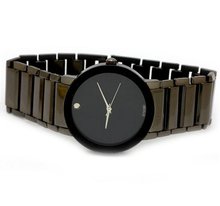 SINOBI Quartz Stainless Steel Black Plated Band Black Elegant Dial #9106