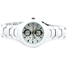SINOBI Quartz Stainless Steel White Paint Band White Dial #3595