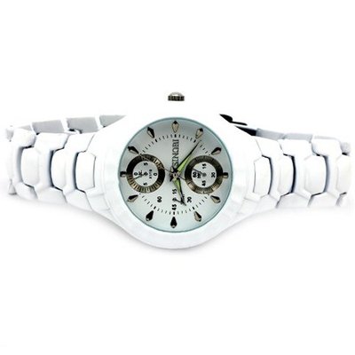 SINOBI Quartz Stainless Steel White Paint Band White Dial #3595