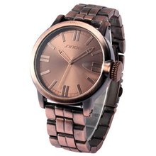 SINOBI Vintage Red Bronze Design Round Dial Analog Quartz Wrist SNB072