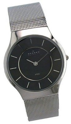 Skagen 233LSSB Black Face Mesh Bracelet
