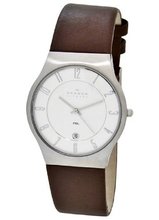 Skagen 233XXLSL Stainless Steel Leather Strap