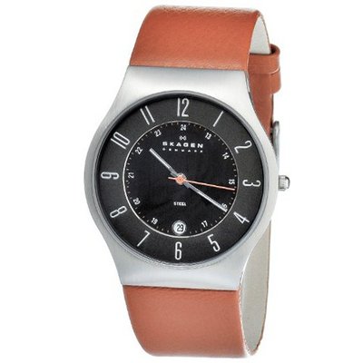 Skagen 233XXLSLO Stainless Steel Black Dial