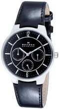Skagen 331XLSLB Steel Black Leather Multi-Function