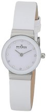 Skagen 358XSSLWW White Label Analog Display Analog Quartz White