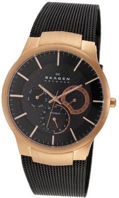 Skagen 809XLTRB Titanium Collection Multifunction Black Mesh Titanium