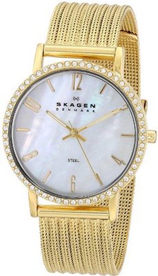 Skagen 922SGGG White Label Analog Display Analog Quartz Gold