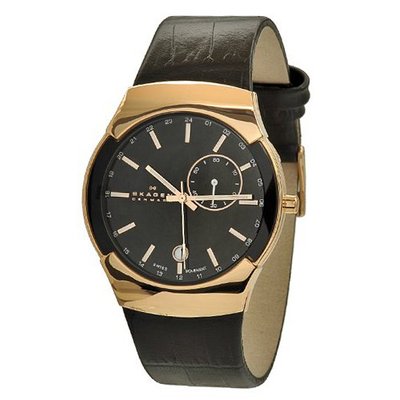 Skagen 983XLRLDB Black Label Rose-Gold Plated Stainless Steel Case