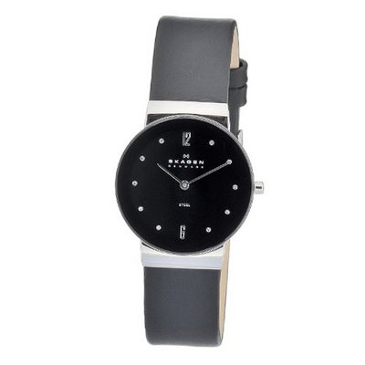 Skagen O358LSLBB Quartz Black Dial Stainless Steel