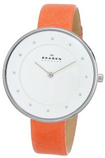 Skagen SKW2135 "Klassik" Stainless Steel with Coral Leather Strap