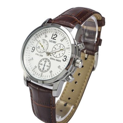 Skmei 9070 Leather White