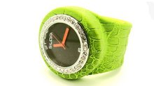 uSlap Watch Slap Green Crocodile Wild Bling 