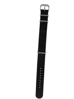 Black Nylon Strap, Silver Buckle