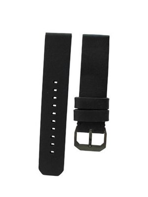 slow - Black Vintage Leather Strap, Black Buckle