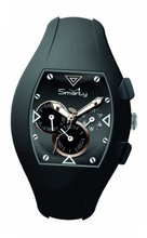 Smarty Chrono Unisex Quartz with Black Dial Chronograph Display and Black Silicone Strap SW040B