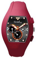 Smarty Chrono Unisex Quartz with Black Dial Chronograph Display and Red Silicone Strap SW040G