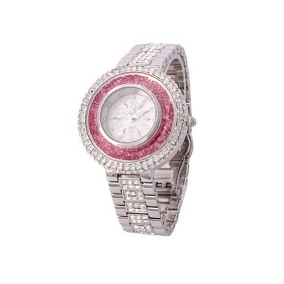 Smays Big Dial Full Crystal Fashion Female A1169 -Silver Pink