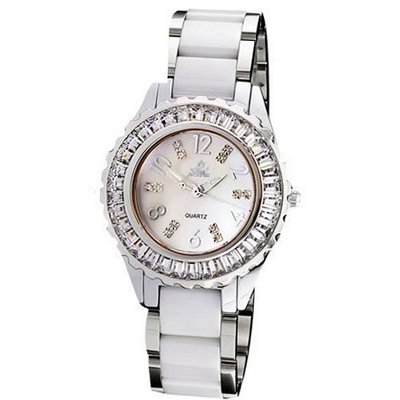 Smays White Ceramic Swarovski Crystal Ladies A1004 -White
