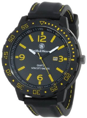 Smith & Wesson SWW-LW6086 EGO Bold Large Black Dial Leather Band