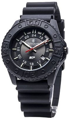 Smith & Wesson SWW-MP18-BLK M&P Swiss Tritium H3 Black Dial Rubber Band