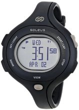 Soleus SR009001 Chicked Grey Digtial Dial with Black Polyurethane Strap