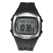 Solus Unisex Digital LCD Dial Date Backlight Black PU Casual SL-100-001