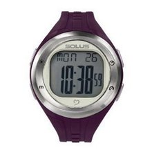 Solus Unisex Digital LCD Dial Date Backlight Plum PU Casual SL-900-004