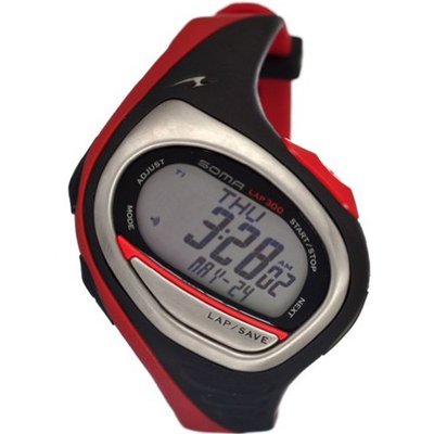 Soma Running 300 (Grey Dial; Black Band; Silver Bezel)