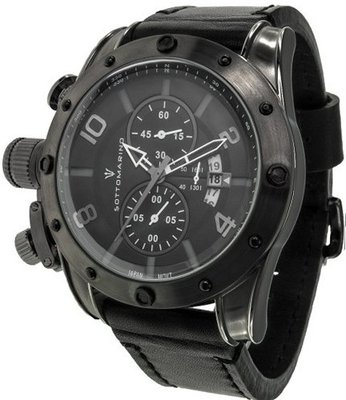 Sottomarino Anfibio SM30295-A with Black Leather Band