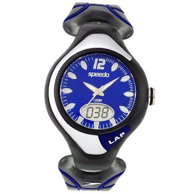 Speedo Unisex SD55144BX Ani-Digi Lap Counter Silicone Strap