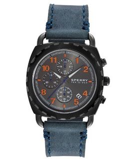 Sperry Top-Sider Chronograph Mariner Navy Blue Leather Strap 40mm 102033