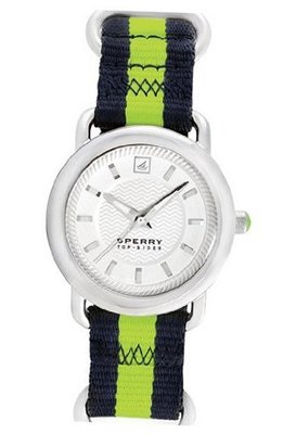 Sperry Top-Sider , Hayden Navy Blue and Neon Green Nylon Strap 36mm 102051