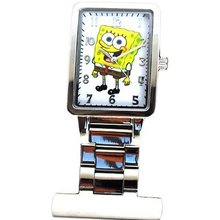 Spongebob Squarepants Rectangular White Dial Nurses Fob SB012